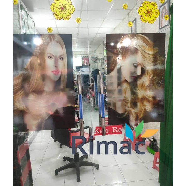 Tranh dán kính đẹp trang trí Salon Tóc Nữ - Tranh nhìn 2 mặt 3D
