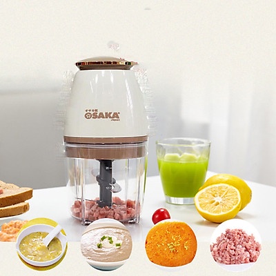 Máy Xay Osaka Nhật Bản Lắp Đồng Chính Hãng, Xay Thịt Cá, Đá, Sinh Tố, Rau Củ Quả Đa Năng, 4 Lưỡi Dung Tích 750ML, 350W