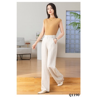 Q1190 - quần linen lụa tencel ống suông