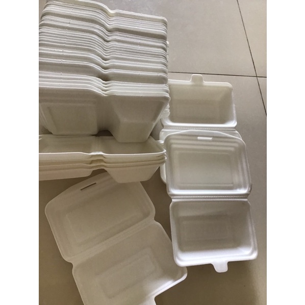 5 Hộp xốp đựng cơm, hộp xốp đựng thực phẩm mang về 18cm x 11cm loại đẹp