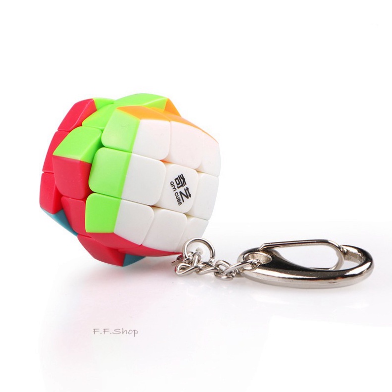 Qiyi Mini Keychain Bread 3x3x3 Stickerless Cube Key Ring Decoration Cute 30mm Khối Rubik