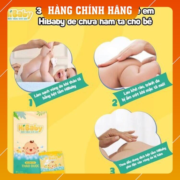 [HÀNG CHÍNH HÃNG] Bột tắm trẻ em HIBABY [1 GÓI DÙNG THỬ 3 GRAM] - Giảm khuẩn, Giảm ngứa, Rôm sảy