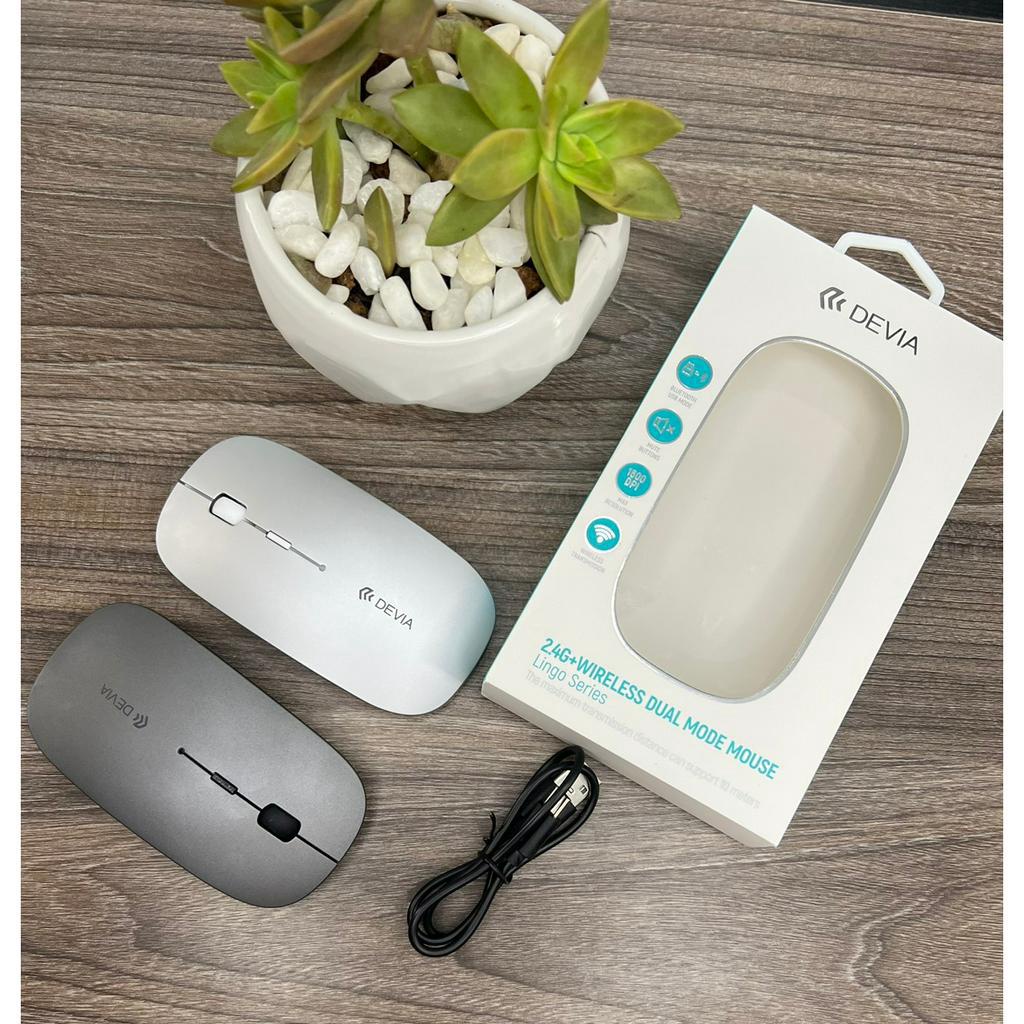 Chuột không dây bluetooth Devia Lingo Series 2.4G siêu mỏng, click không gây tiếng ồn, pin sạc chính hãng – BH 1 năm