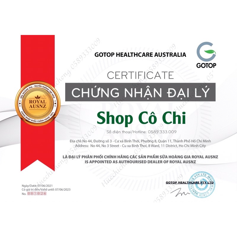 Sữa Bột Hoàng Gia Úc Premium Gold Số 1 Bổ Sung Vitamin, Khoáng Chất Cho Trẻ ROYAL AUSNZ