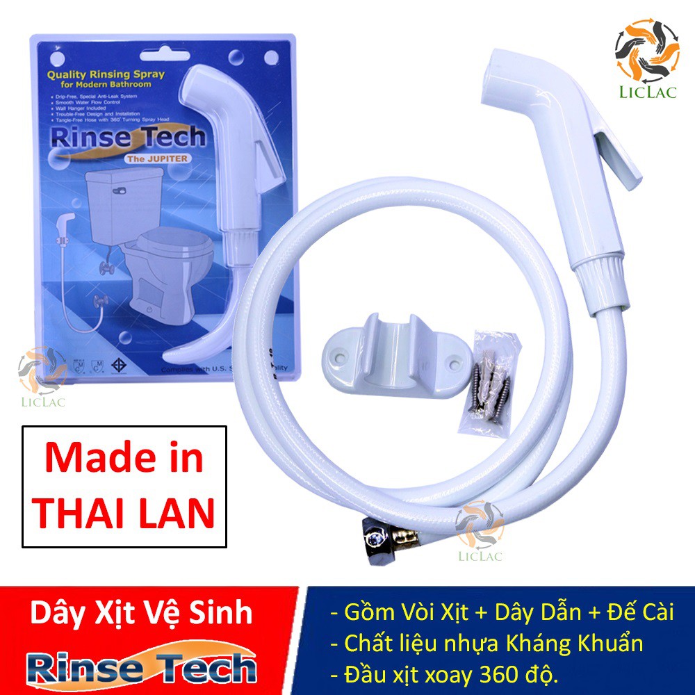 Dây xịt vệ sinh Kháng Khuẩn Rinse Tech 400 nhập khẩu Thái Lan, Dây xịt Toilet Cao Cấp - LICLAC