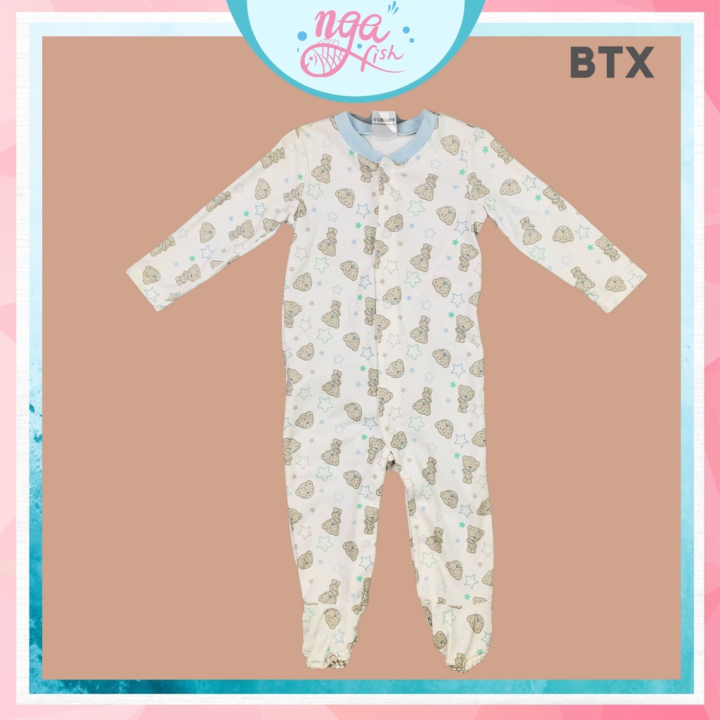 Sleepsuit cho bé Teddy xanh đáng yêu Nga Fish BTX