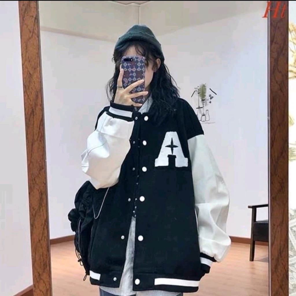 Áo Bomber Nỉ Chữ A Cộng Dáng Rộng ❤ Áo Khoác Jacket Nam Nữ