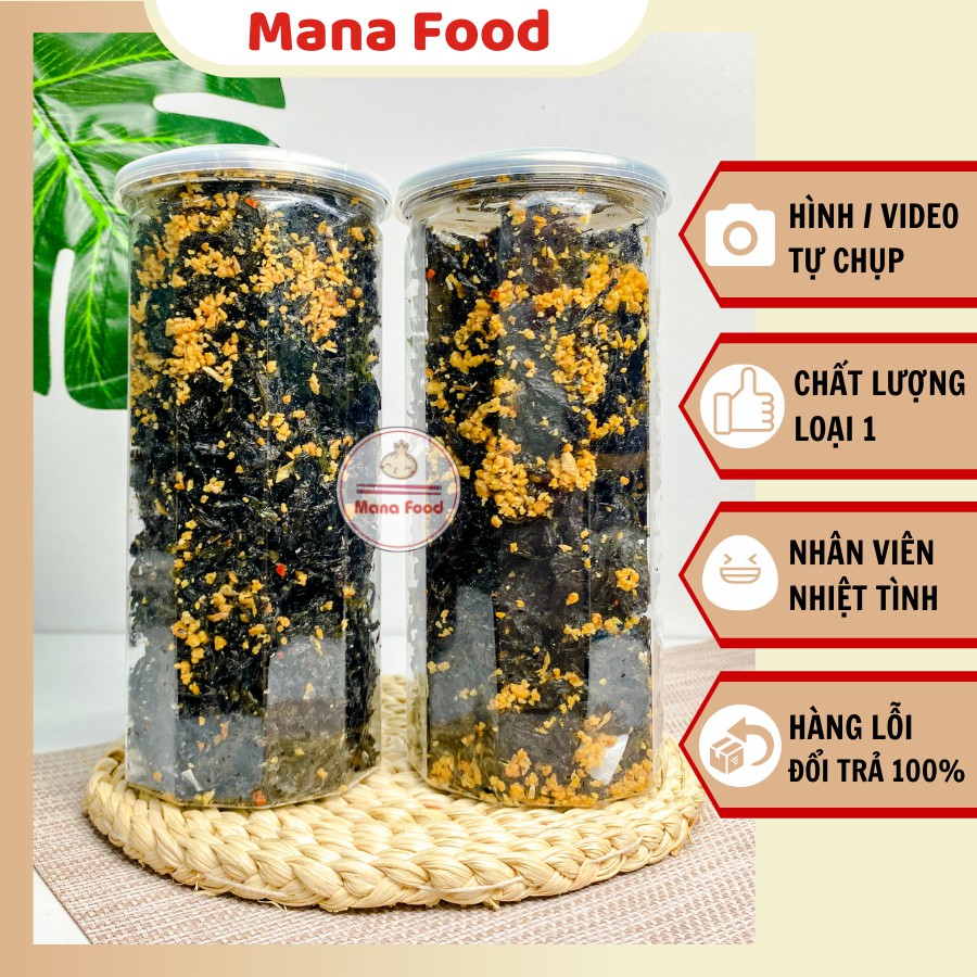 [HCM] 150G Rong biển cháy tỏi, snack rong biển, bánh rong biển, ăn vặt lành mạnh, ăn vặt Mana Food, ăn vặt Sài Gòn