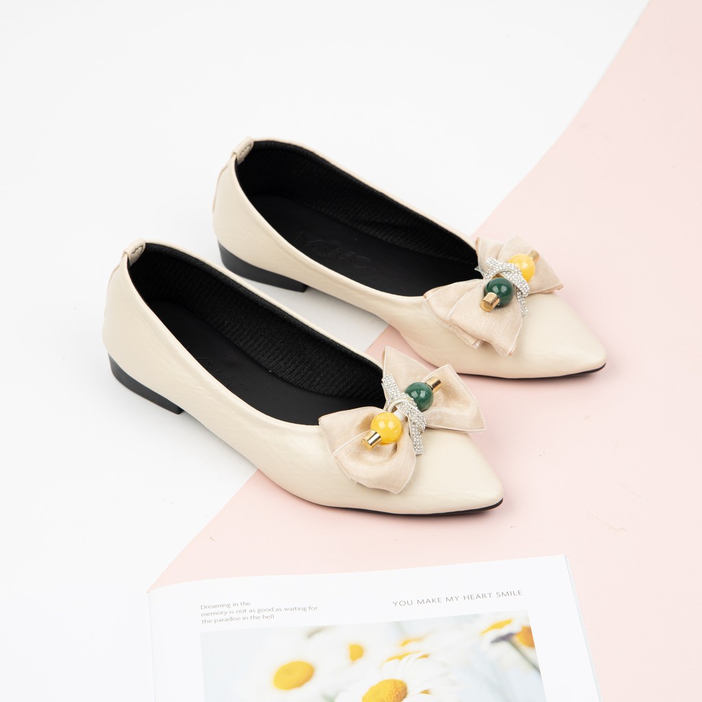 [Mã FATHANG5 giảm 10K đơn 50K] Giày búp bê đính nơ cách điệu siêu xinh MWC NUBB- 2224 | BigBuy360 - bigbuy360.vn