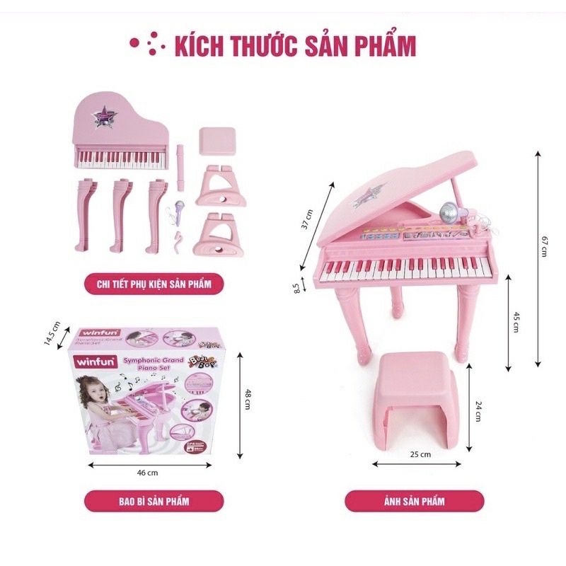 Đàn piano cổ điển kèm mic Winfun (quà tặng Merries)