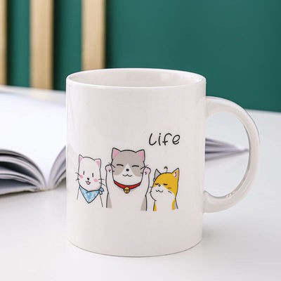 Cốc sứ  cao cấp uống trà cà phê in hình mèo con đáng yêu  dễ thương