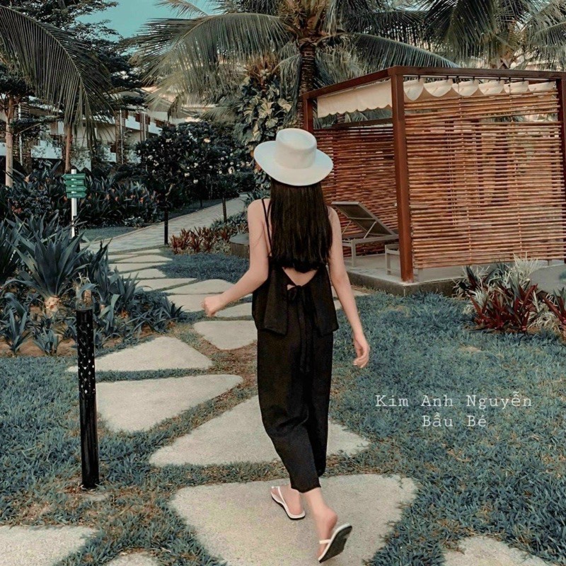 Bộ hở lưng quần dài