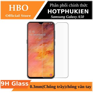 Miếng dán kính cường lực cho Samsung Galaxy A50 hiệu HBO (Cứng 9H, mỏng 0.3mm, chống vân tay) - Hàng chính hãng