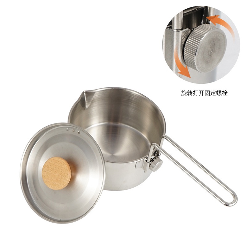 Ấm Đun Nước Đa Năng Bằng Thép Không Gỉ 304 Có Thể Gấp Gọn Tiện Lợi