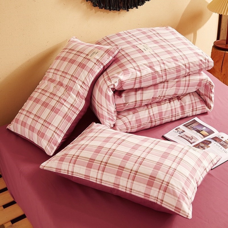 Bộ chăn ga cotton Tici Kẻ Sọc Caro Bo Decor cao cấp nhập khẩu Hàn Quốc đủ size đủ màu