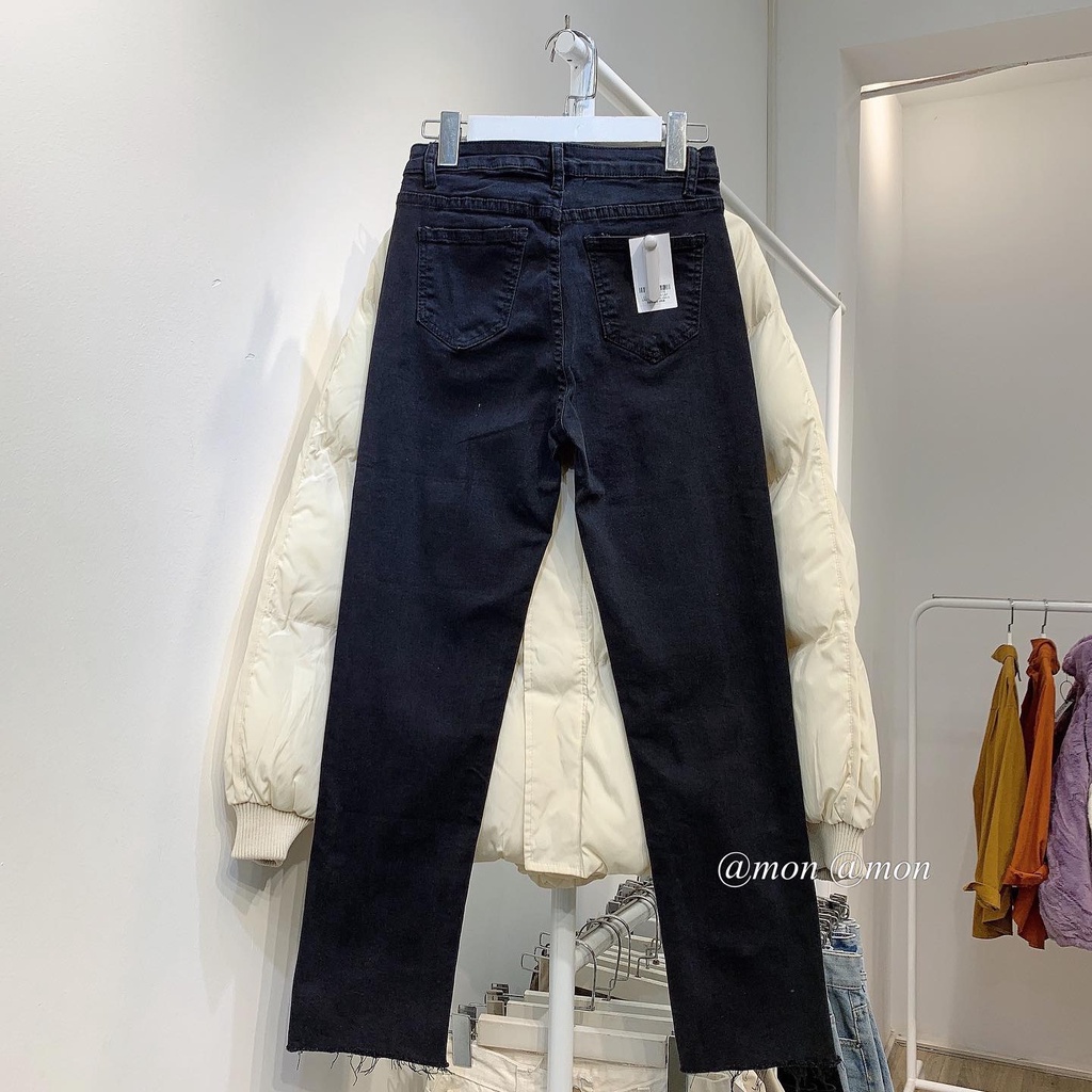 2101447 Quần jeans ulzzang dáng ống vừa form đứng màu xám đen trơn có size | WebRaoVat - webraovat.net.vn