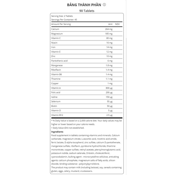 Ostrovit Vit & Min Forte, Vitamin Tổng Hợp