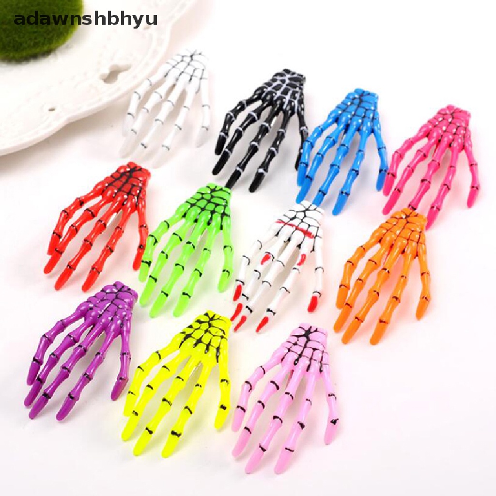1 Kẹp Tóc Hình Xương Bàn Tay Phong Cách Gothic Punk Halloween