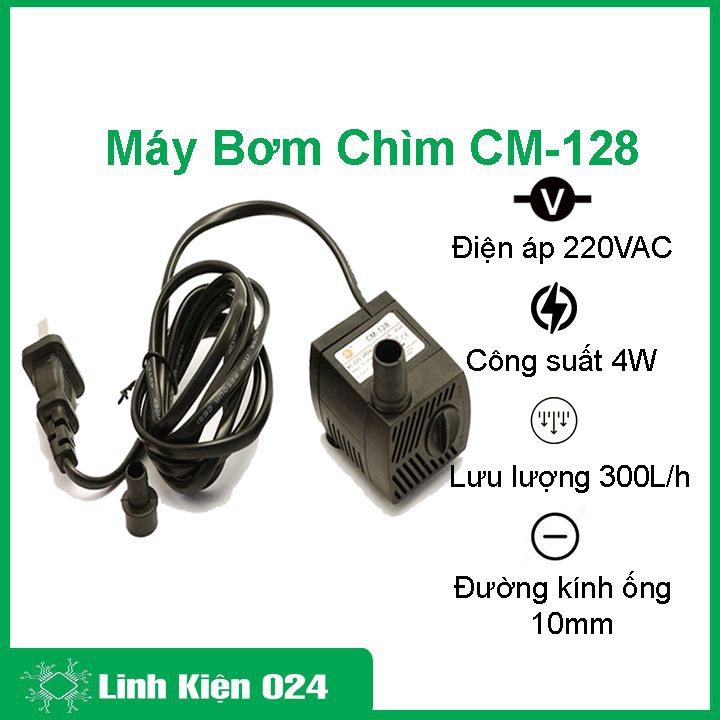 Máy Bơm Chìm CM-128 220VAC 4W 300L/h