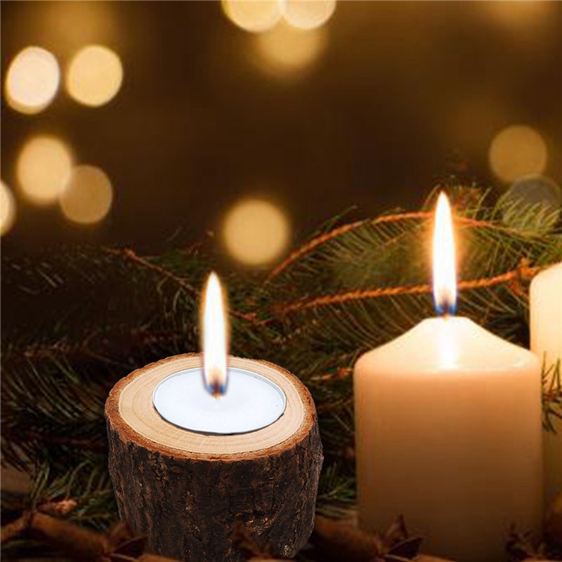 Chân giữ nến bằng gỗ trang trí phong cách vintage | BigBuy360 - bigbuy360.vn