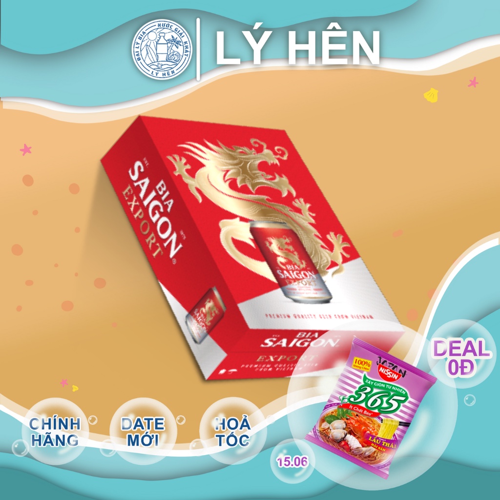 Thùng 24 Lon Bia Saigon Export - Sài Gòn Đỏ 330ml/Lon Date Luôn Mới