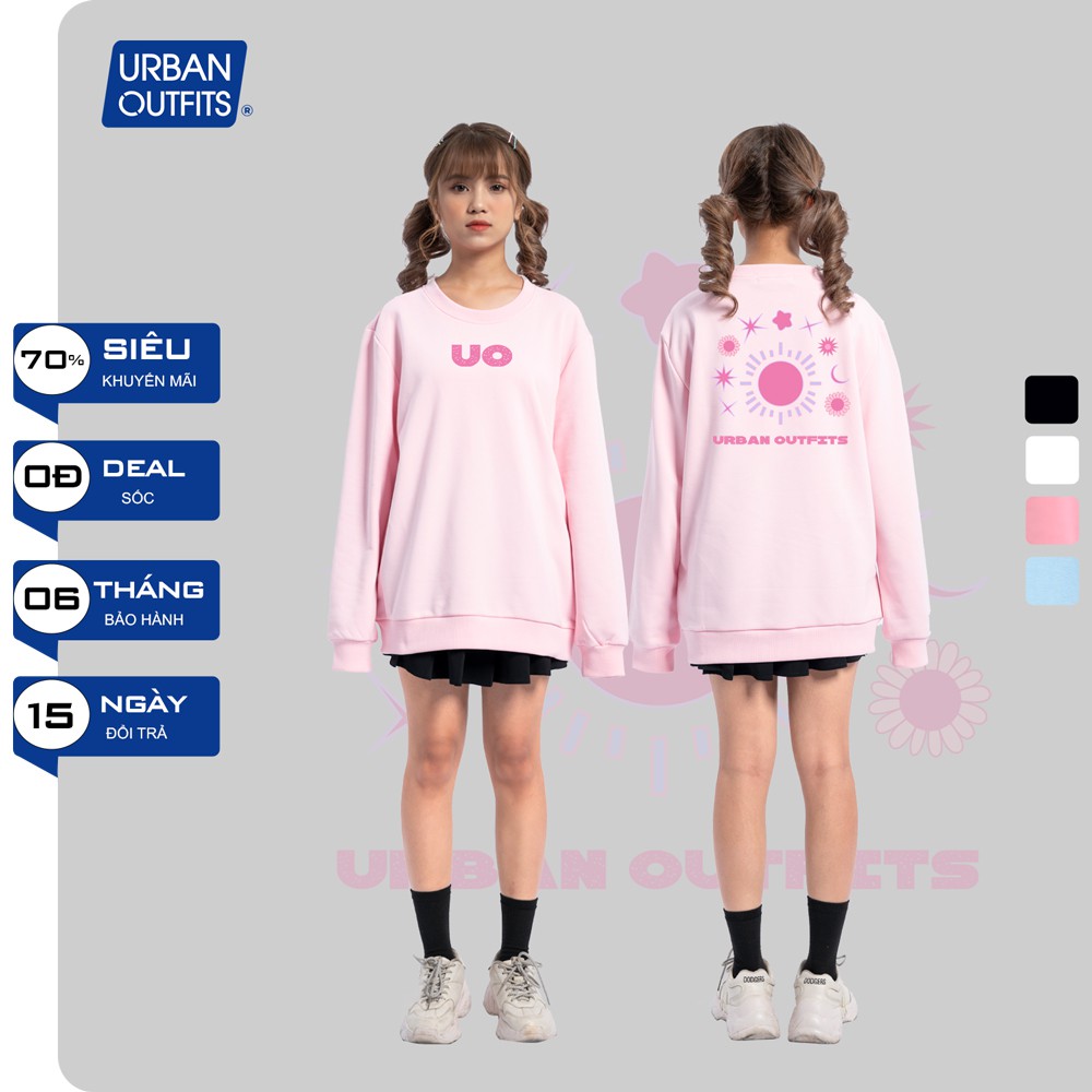 Áo Sweater Form Rộng Nữ Nam URBAN OUTFITS In Mặt Trời UO SWO33 Thun Cotton Nỉ 4 Chiều Local Brand