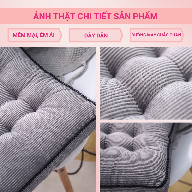 Đệm Ngồi bệt nhung tăm Vuông 45cm x 45cm - Kiểu Dáng Sang Trọng mẫu mới, Đệm Bệt Bàn Trà Dành Cho Các Quán Trà Sữa