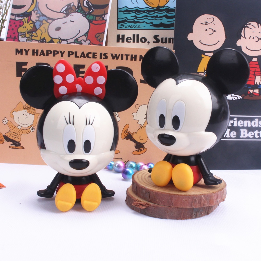 Set 2 Búp Bê Hình Chuột Mickey / Minnie Dễ Thương Dùng Trang Trí Bánh Kem