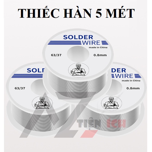 Cuộn Thiếc Hàn, Chì Hàn Solder 0.8Mm Cuộn To 50G Chất Lượng Cao