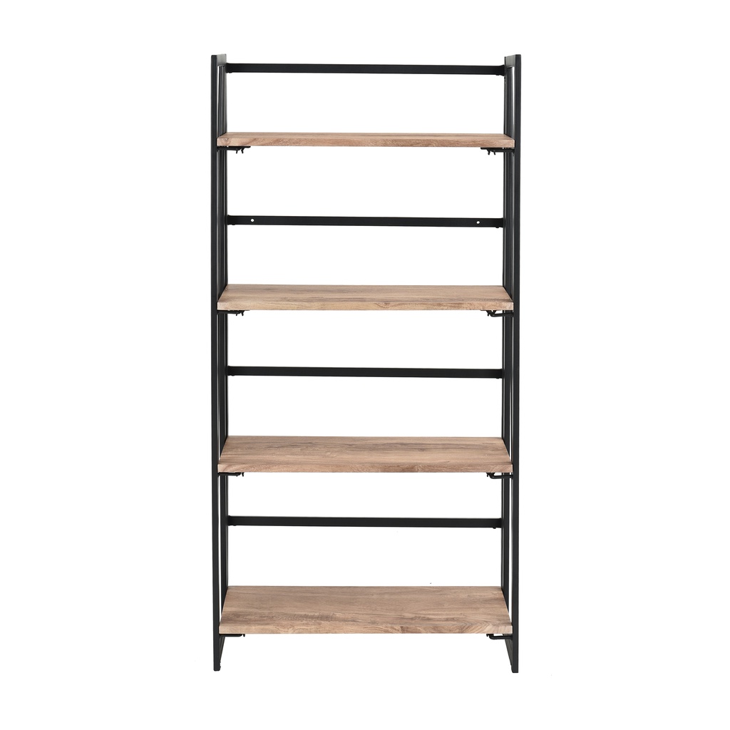 HomeBase FURDINI Kệ để đồ bằng MDF khung thép có thể gập lại BACKER W60xH125xD30cm màu gỗ sồi