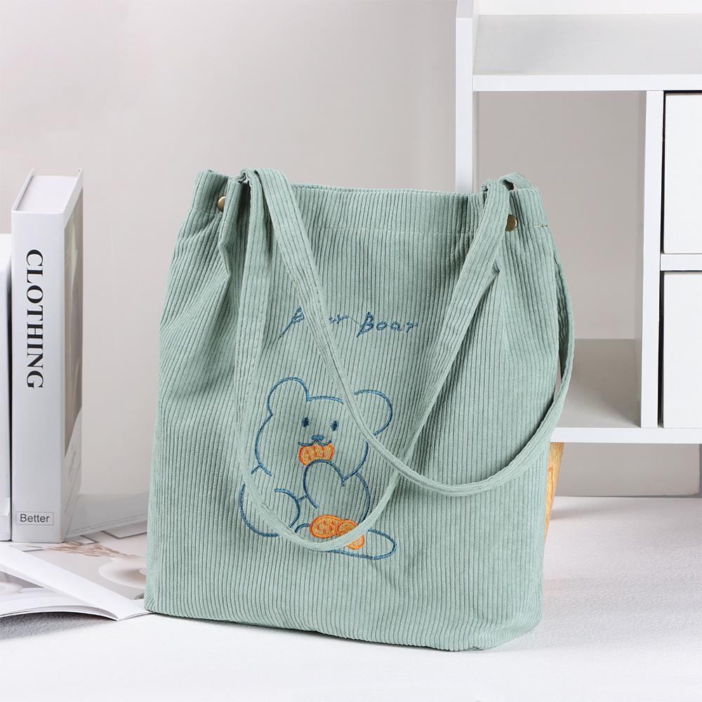 EBINLANDS Túi Xách Nữ Cỡ Lớn Thêu Hình Gấu Dễ Thương