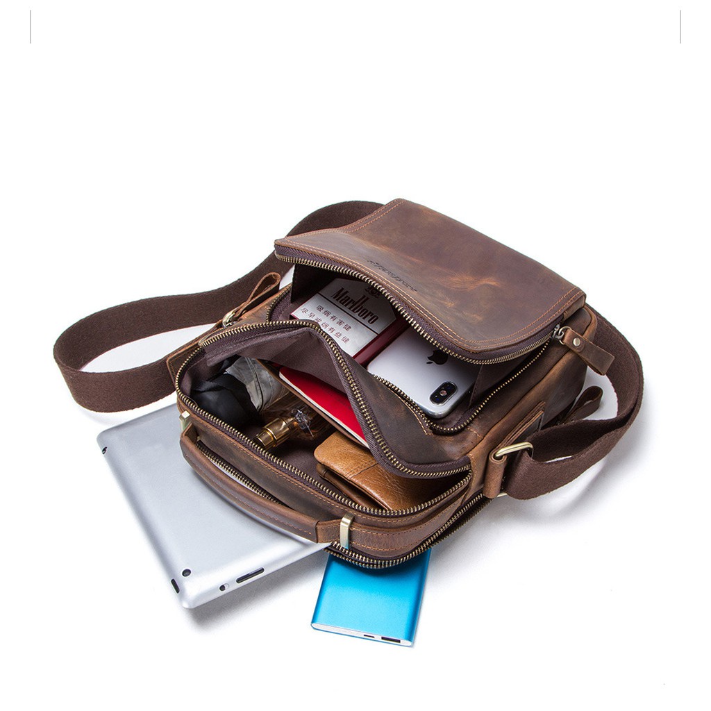 Túi Đeo Chéo Da Bò Thật Bảo Hành Da 5 Năm - FD01