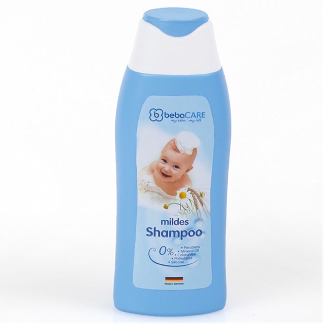 Dầu gội đầu BebaCare chiết xuất Cúc La Mã và Lúa Mỳ 250ml (nhập khẩu CH)(trẻ sơ sinh và trẻ nhỏ)(Đức)