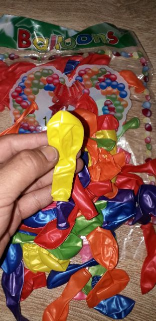Sét 100 quả bong bóng xi loại tròn nhiều màu sắc khi bơm 36cm