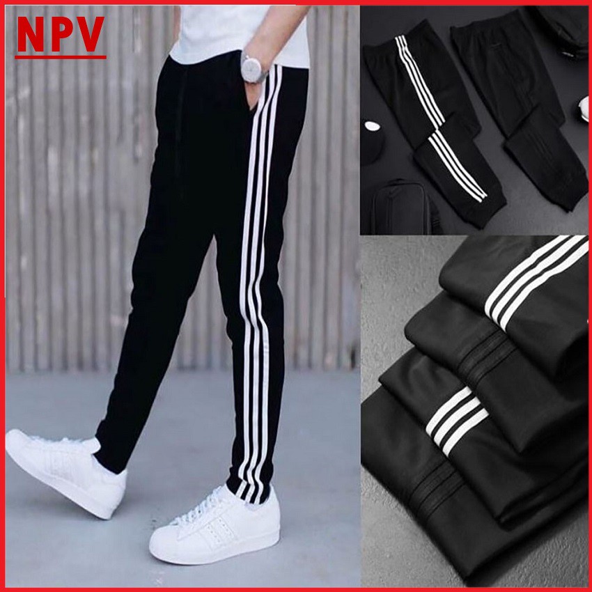 Quần thể thao nam 3 sọc NPV nỉ dày dặn, Quần nam thu đông co giãn trẻ trung thời trang | BigBuy360 - bigbuy360.vn