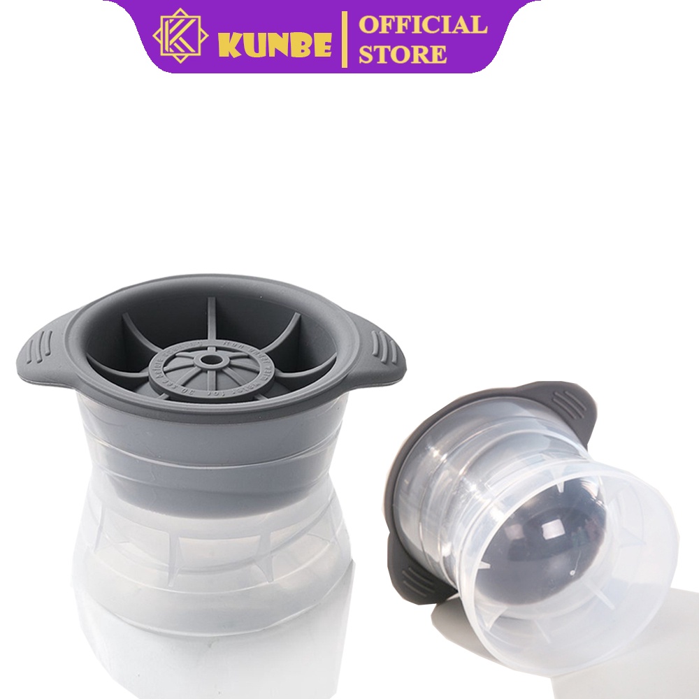 Khuôn Làm Đá Viên Hình Cầu KUNBE, Chất Liệu Silicon Độc Đáo Tiện Dụng