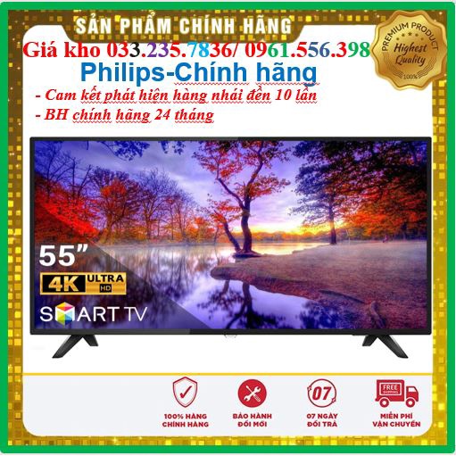 Smart Tivi Philips 4K 55 inch 55PUT6103S/67  - Mới 100%