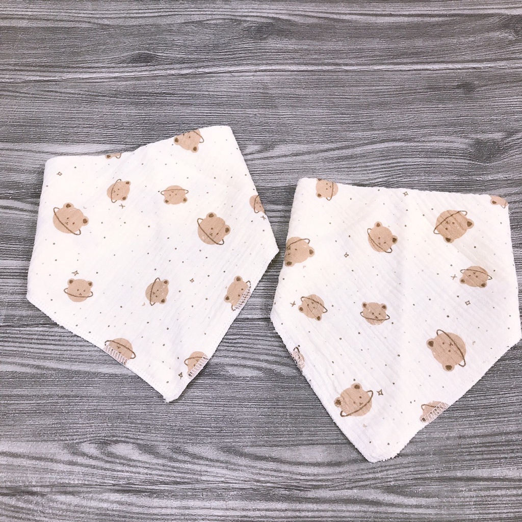 7k/1c - Set 2 chiếc Yếm xô muslin Be cho bé