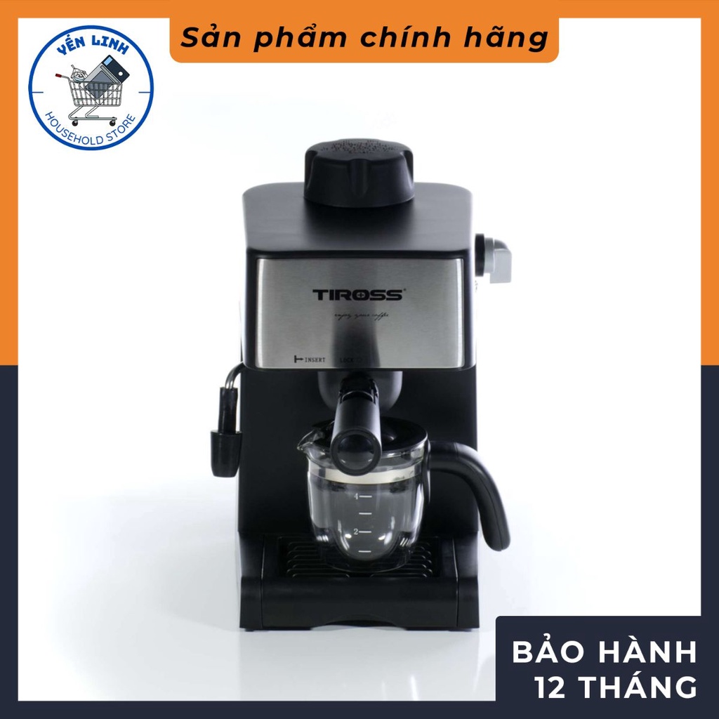 Máy pha cà phê Espresso, capuchino Tiross TS621, hàng chính hãng, bảo hành 12 tháng