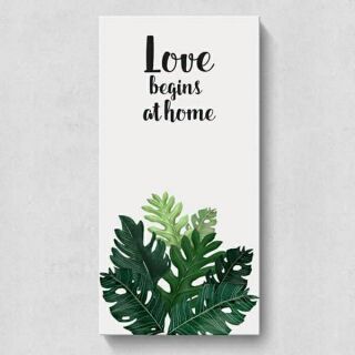 Tranh canvas lá nhiệt đới 40x80 kèm khung viền