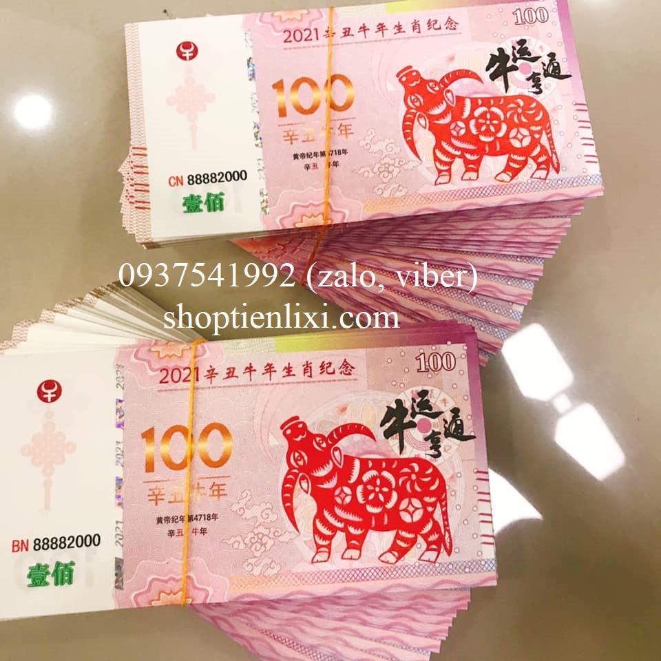 Tiền Hình Con Trâu 100 MaCao - Lì Xì Tết 2021 - Tết Tân Sửu