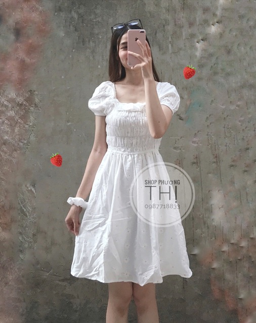 Váy chun eo bèo ngực mặc được hai kiểu - đầm tiểu thư vintage | BigBuy360 - bigbuy360.vn