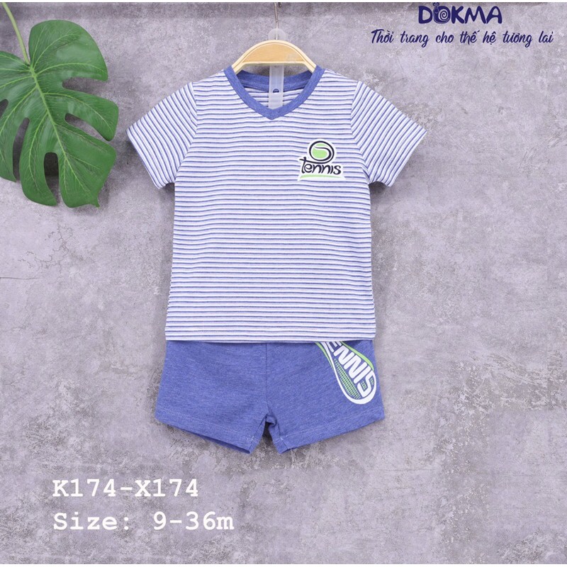 Bộ cổ tim cộc tay bé trai Dokma DMB296 (Sz 9-36m)