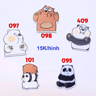 Sticker vải, patch ủi We bare bears