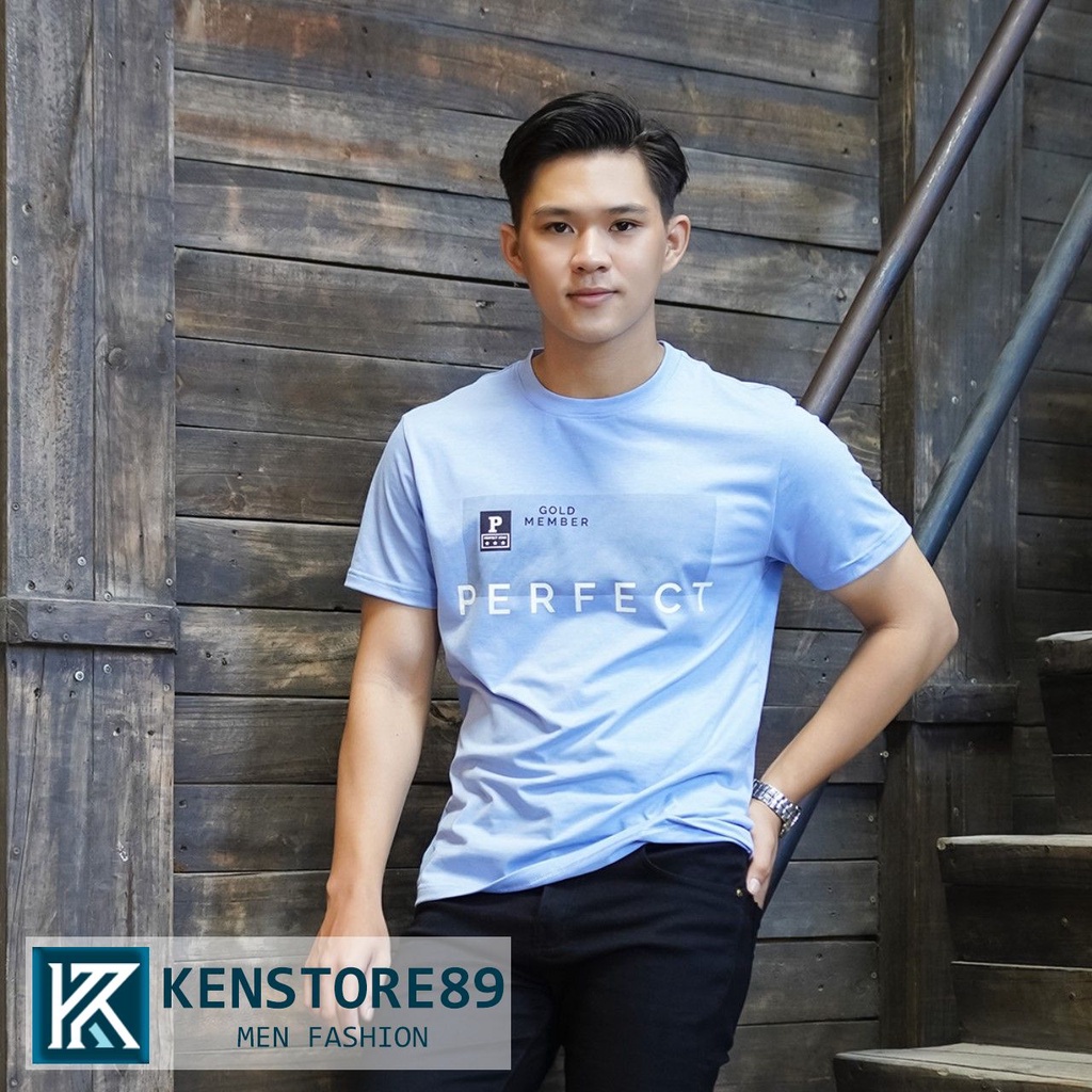 Áo thun nam cổ tròn PERFECT trẻ trung vải cotton muối KENSTORE89 ATP156