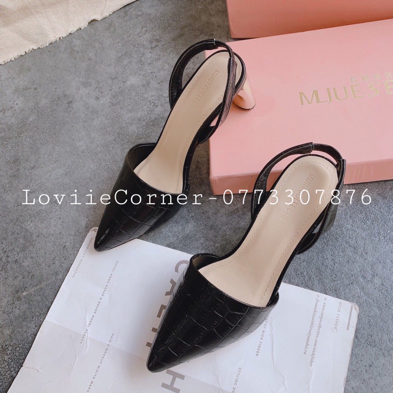 SỤC CAO GÓT LOVIIECORNER - GUỐC MŨI NHỌN ĐẾ VUÔNG 5CM  - SANDAL MŨI NHỌN ĐẾ VUÔNG - SỤC MŨI NHỌN CAO GÓT 5P G201072