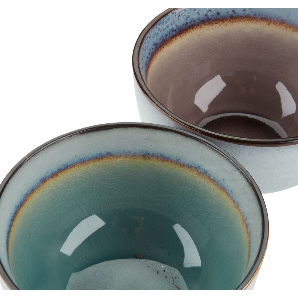 Chén cơm | JYSK Lauke | gốm | xanh nhạt/hồng | DK12xC7cm