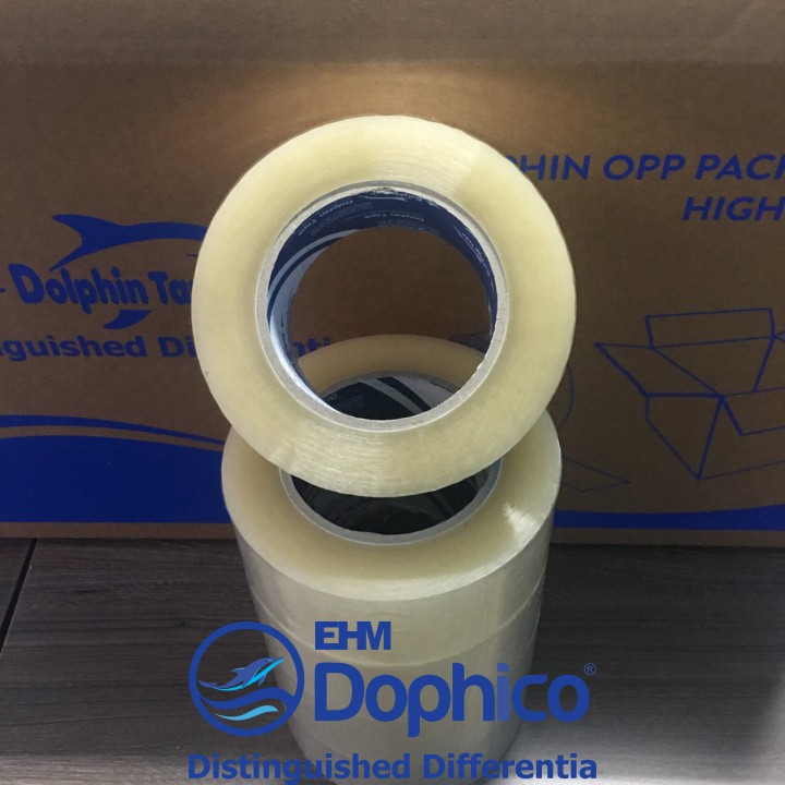 Băng dính Dolphin ( KT: 48mm x 150Y/100Y/50Y ) các loại dùng trong đóng gói hàng hoá – Các màu sắc và in chữ hàng dễ vỡ