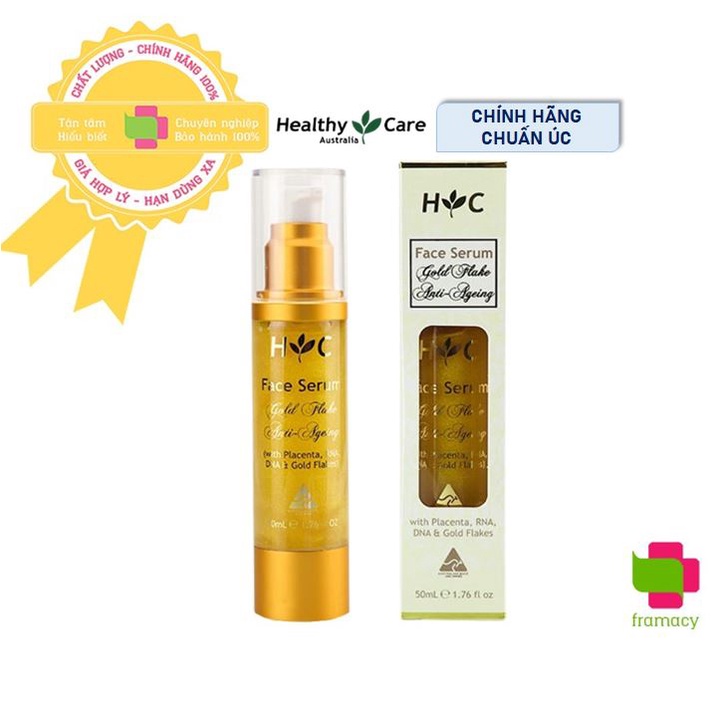 Serum Healthy Care Anti Ageing Gold Flake Face, Úc  dưỡng da chống lão hóa cho người từ 25 tuổi trở lên