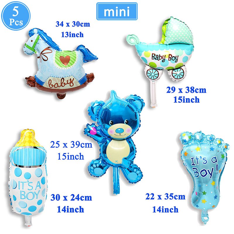 Set 5 bong bóng nhiều hình dáng dùng trang trí tiệc mừng cho bé